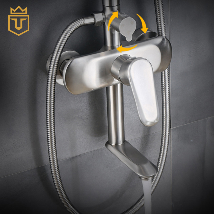 Wall Mounted Exposed Bathroom Shower Rail Set