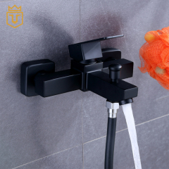 Black Bathroom Shower Set with Holder Shelf