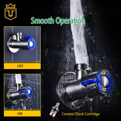 Bathroom Hot Cold Water Long Angle Stop Valve