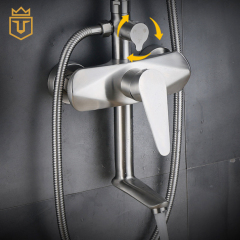 Brushed SS 304 Exposed Wall Mounted Shower Set