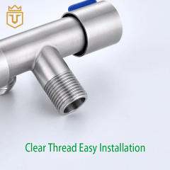 Cold Water SS 304 2 Outlets Dual Angle Valve