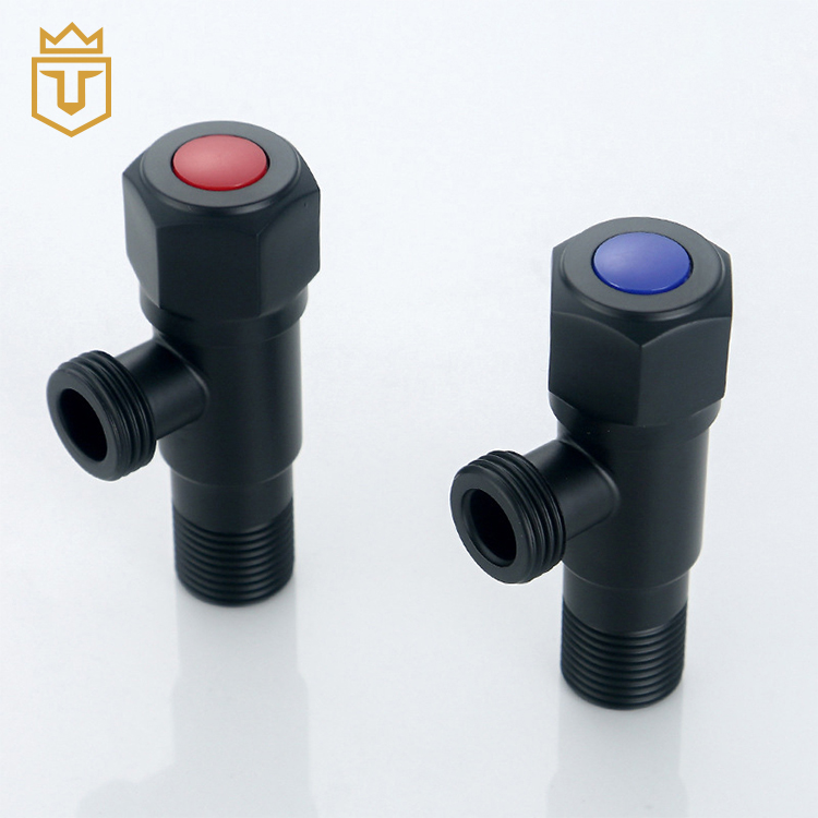 Hot Cold Water Toilet Black Angle Valve