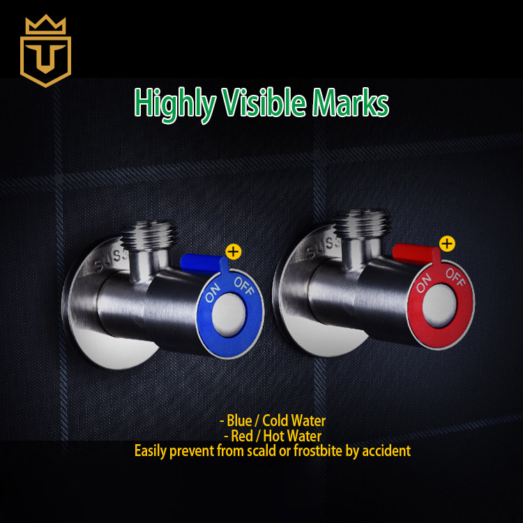 Bathroom Hot Cold Water Long Angle Stop Valve