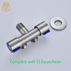 Cold Water SS 304 2 Outlets Dual Angle Valve