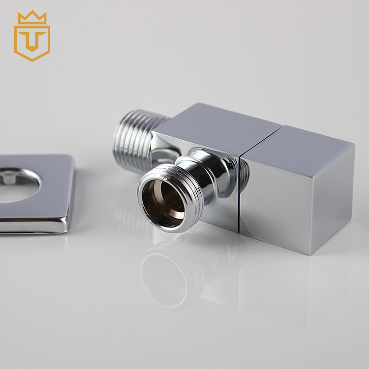 Shiny Chrome Brass Square Angle Valve