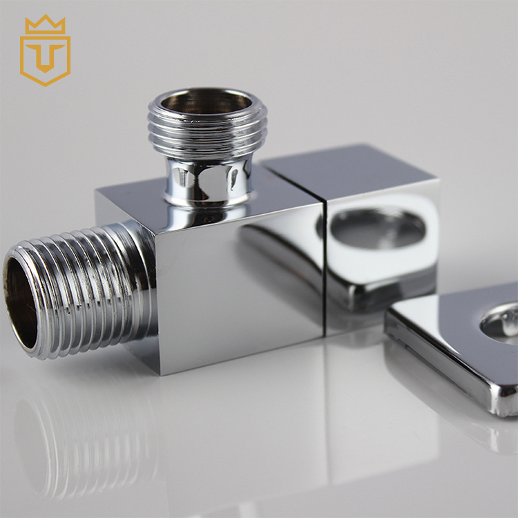 Shiny Chrome Brass Square Angle Valve