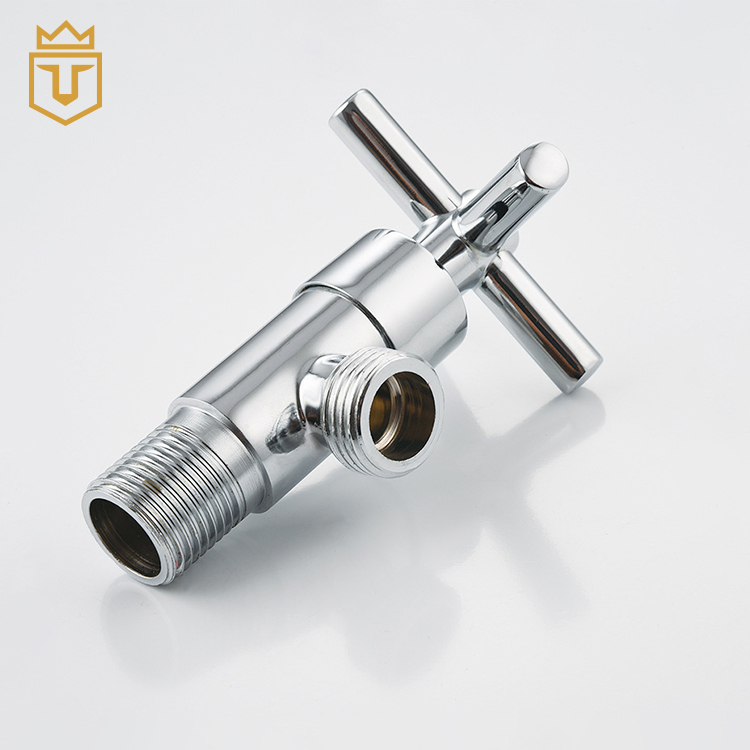 Chrome Plated Cross Handle Zinc Alloy Angle Cock