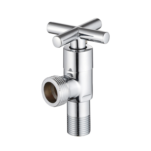 Chrome Plated Cross Handle Zinc Alloy Angle Cock