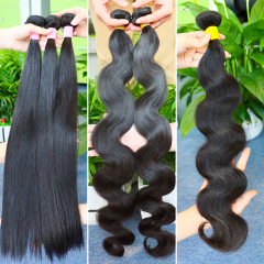 10A 12A grade raw hair & virgin hair 100% unprocessed hair human hair double weft natural color Loose wave body wave straight bundles