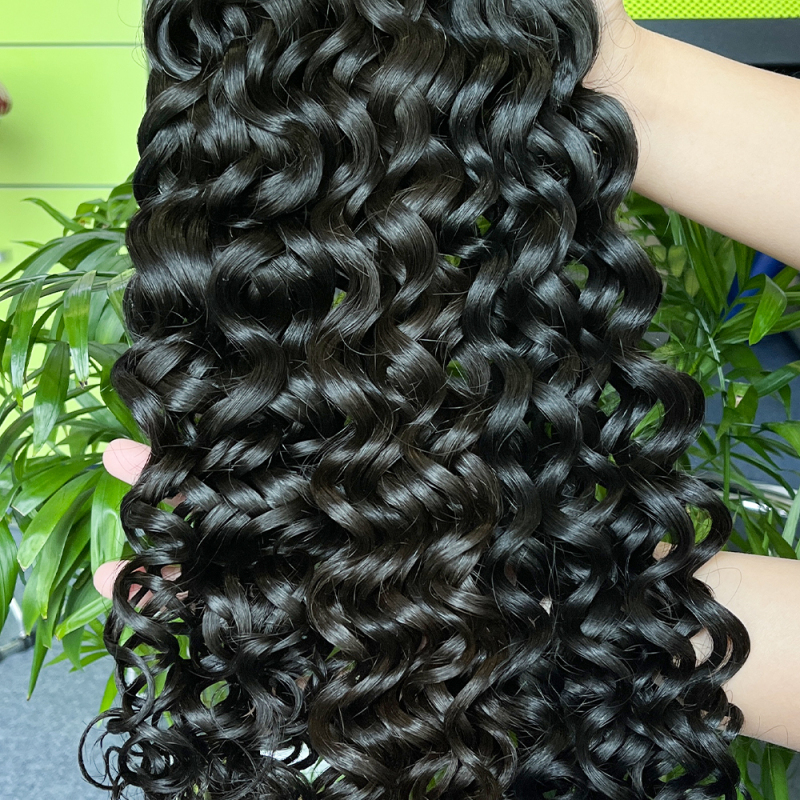 Premium Quality Brazilian raw Hair Italian Curl Human Hair Natural Color double weft