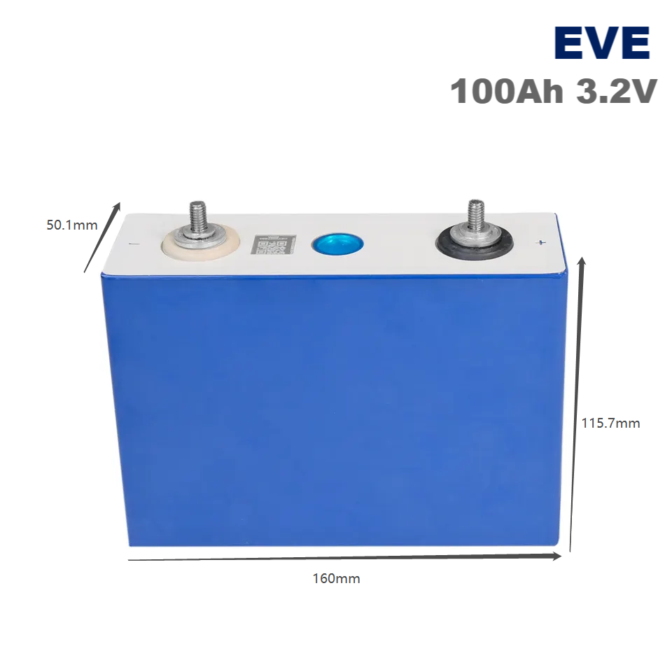 EVE 100Ah 3.2V LiFePo4 Prismatic Rechargeable Lithium Ion Battery