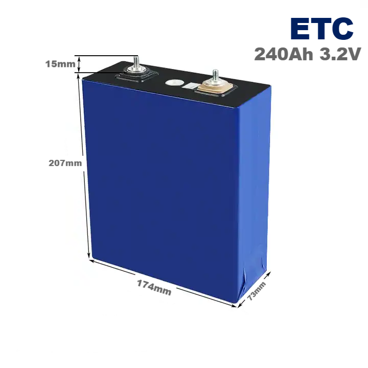ETC 240Ah 3.2V LiFePO4 Prismatic Rechargeable Lithium Ion Battery