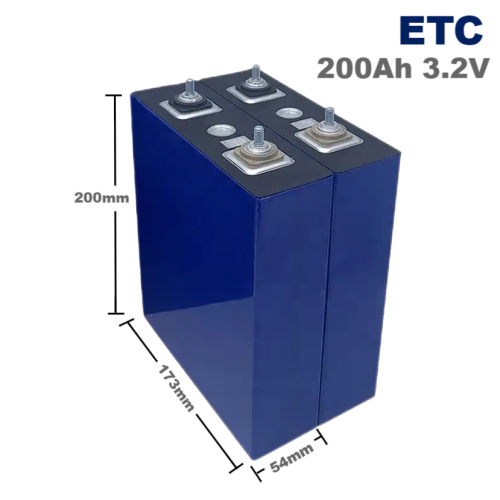 ETC 200Ah 3.2V LiFePO4 Prismatic Rechargeable Lithium Ion Battery