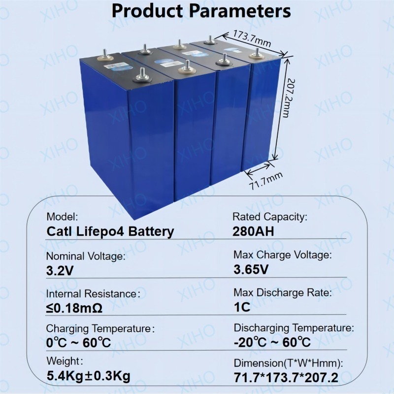 Xiho 3.2V Catl 280Ah CB2W0 CB310 302Ah 314Ah 320AH Lifepo4 Battery Cells LFP Lithium Ion Prismatic Cell Lithium Iron Phosphate Battery Home Energy Storage System