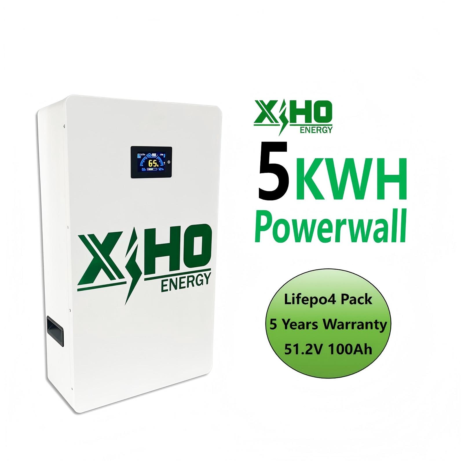 Xiho Design Wall Mounted Lithium Battery Solar Energy Storage Systems 100Ah 48V 51.2V 5KWH Lifepo4 Batteries Pack