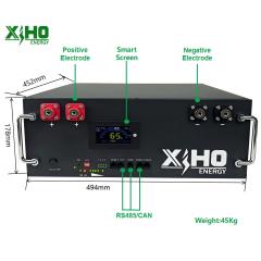 Xiho Design Rack Mounted Lithium Battery Solar Energy Storage Systems 100Ah 48V 51.2V 5KWH Lifepo4 Batteries Pack