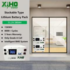 XIHO 15KWH Stackable Lithium Ion Battery Pack 51.2V 48V 300Ah 280Ah EVE LF280K Lifepo4 Grade A Cells JK BMS for Solar Home Energy Storage