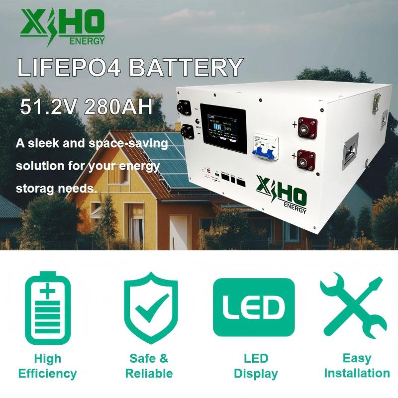 XIHO 15KWH Stackable Lithium Ion Battery Pack 51.2V 48V 300Ah 280Ah EVE LF280K Lifepo4 Grade A Cells JK BMS for Solar Home Energy Storage