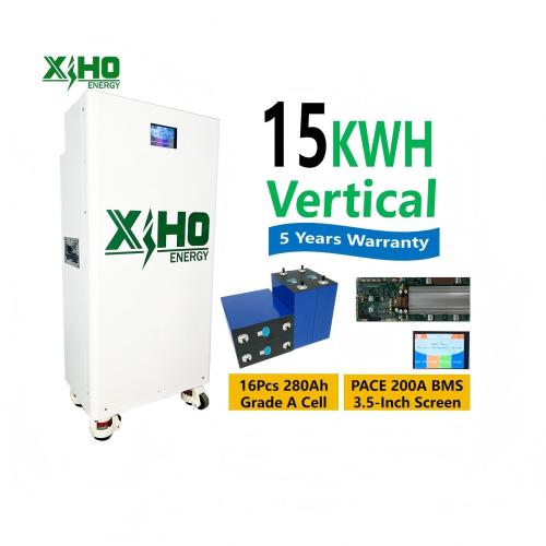 XIHO 15KWH Vertical Lithium Ion Battery Pack 51.2V 48V 300Ah 280Ah EVE LF280K Lifepo4 Grade A Cells Solar Home Energy Storage
