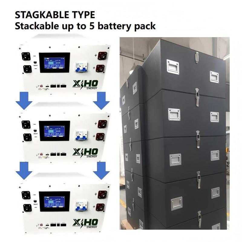 XIHO 15KWH Stackable Lithium Ion Battery Pack 51.2V 48V 300Ah 280Ah EVE LF280K Lifepo4 Grade A Cells JK BMS for Solar Home Energy Storage