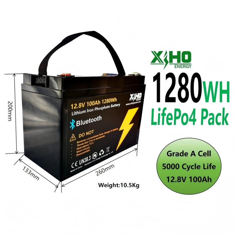Xiho Design 1Kwh Lithium Battery Pack 12.8V 100Ah Lifepo4 Batteries Pack For Solar Energy Storage Systems