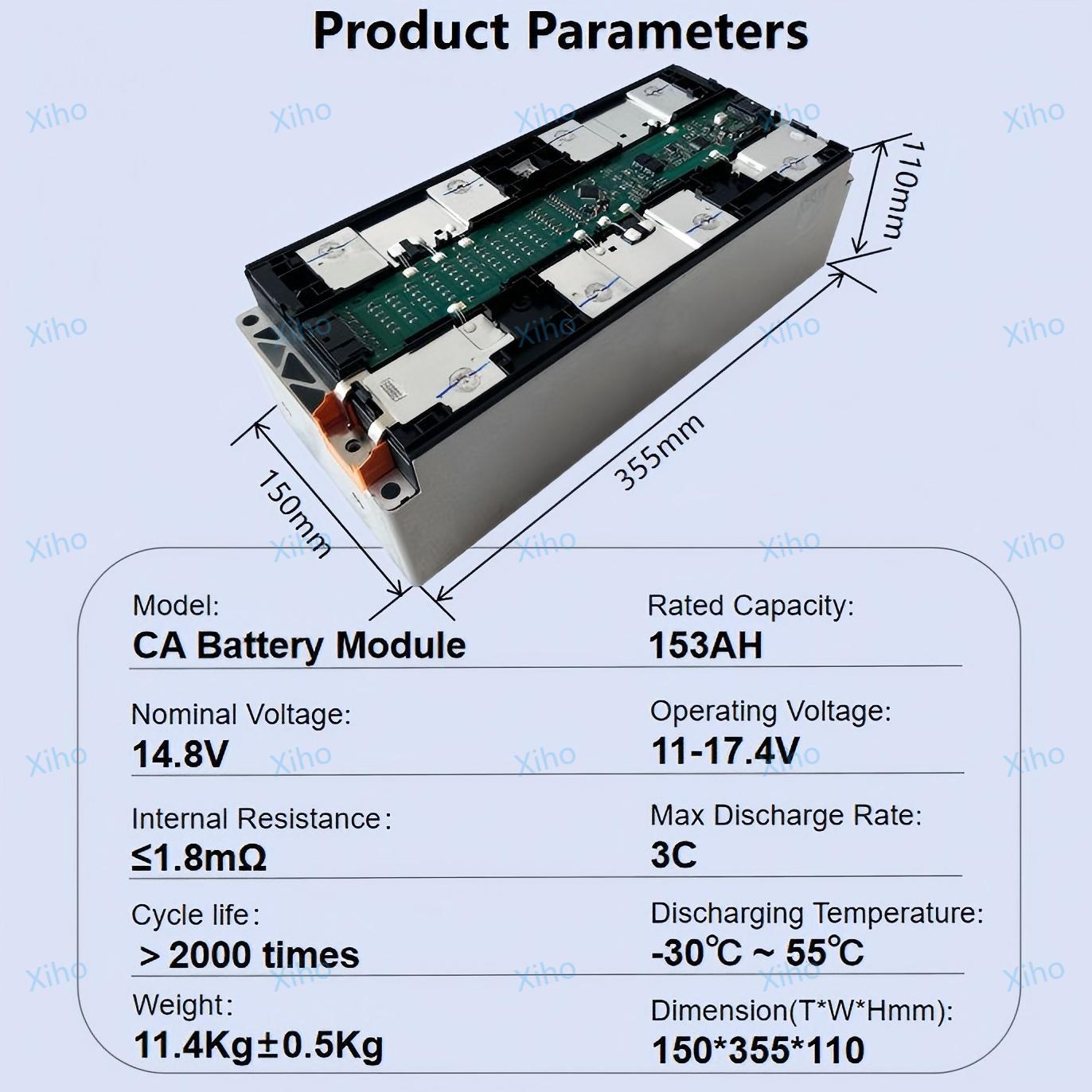 Xiho CATL Battery Module 4S1P 14.8V 153Ah NCM Lithium ion Battery Module for 54KWh Leaf Power Supply Electric Vehicle