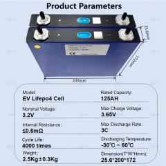 Xiho 3.2V EVE 125Ah LF125 Prismatic Lifepo4 Battery Cells Lithium Ion Batteries For Electric Vehicle