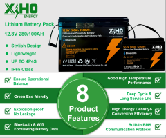 Xiho Design 1Kwh Lithium Battery Pack 12.8V 100Ah Lifepo4 Batteries Pack For Solar Energy Storage Systems