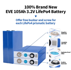 EVE LF105Ah 3.2V LiFePo4 Prismatic Battery Cell Rechargeable Lithium Iron Phosphate Battery EV Solar Energy Storage