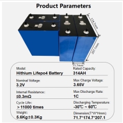Xiho 10000 Cycle Life Hithium LFP71173207/314Ah Lifepo4 314 Energy Storage Battery Prismatic Battery Cell 3.2v Lifepo4 Battery 314ah for Solar System