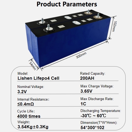 Xiho 3.2V Lishen 200Ah Prismatic Lifepo4 Battery Cells Lithium Ion Batteries For Solar Energy Storage