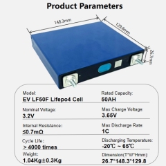 XIHO EVE LF50Ah 3.2V LiFePo4 Prismatic Battery Cell Rechargeable Lithium Iron Phosphate Battery EV Solar Energy Storage
