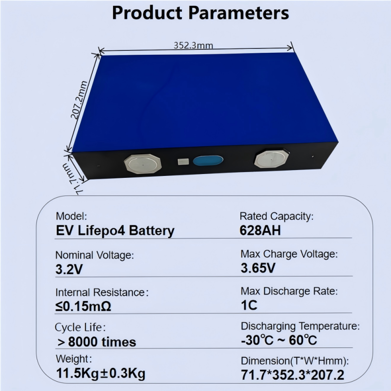 XIHO EVE 628Ah MB56 8000 Cycles Lithium Iron Phosphate Batteries4 3.2v Lifepo4 Prismatic Battery Cell For Energy Storage