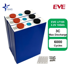 EVE LF105Ah 3.2V LF105 LiFePo4 Prismatic Battery Cell Rechargeable Lithium Iron Phosphate Battery EV Solar Energy Storage