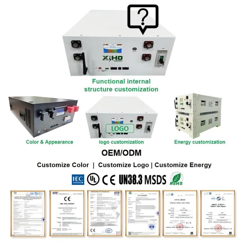 XIHO 15/16kWh Stackable Lithium Ion Battery Pack 51.2V 314Ah 280Ah Lifepo4 Grade A Cells PACE BMS for Solar Home Energy Storage Manufacture Direcetly Supply
