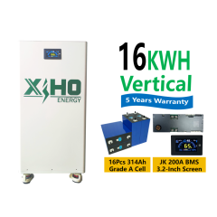 XIHO 16kWh Floor-Standing Lithium Ion Battery Pack 51.2V 48V 314Ah Grade A Lifepo4 Cells Solar Home Energy Storage