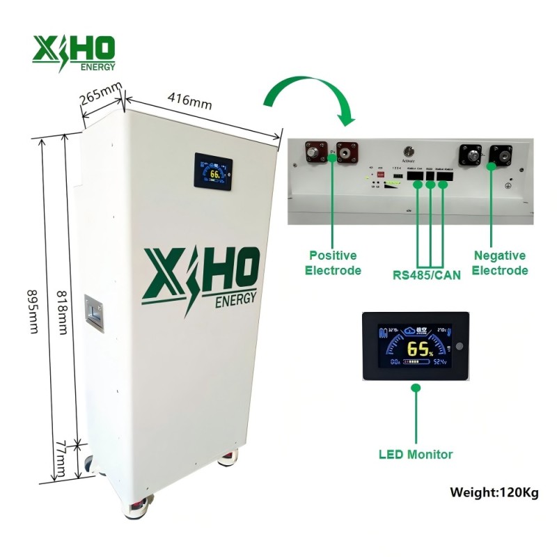 XIHO 16kWh Floor-Standing Lithium Ion Battery Pack 51.2V 48V 314Ah Grade A Lifepo4 Cells Solar Home Energy Storage