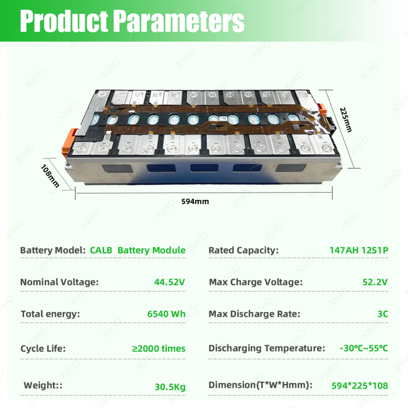 XIHO Factory Catl 44.4V 12S1P 147Ah NMC 811 NCM Rechargeable Lithium Ion Battery Module For EV