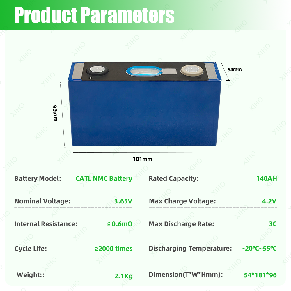 XIHO Manufacturer Price Catl 3.7V 3.65V 140Ah NMC 811 NMC 140 Ah Prismatic Lithium Ion Battery Cell