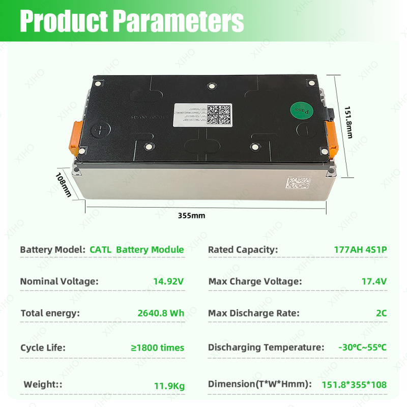 XIHO Customization Catl 14.8V 4S1P 177Ah NMC 811 NCM Rechargeable Lithium Ion Battery Module For Nissan Leaf