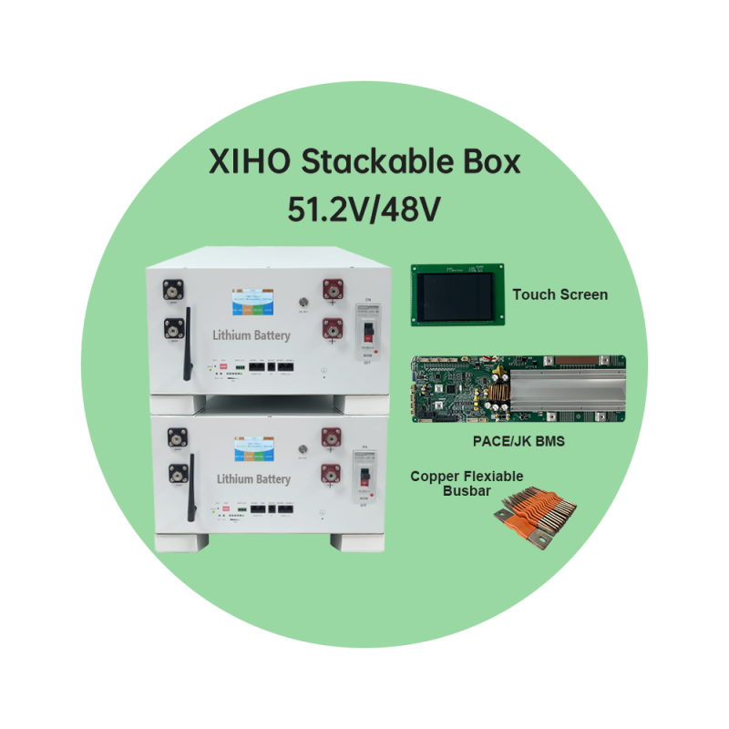 XIHO Direct 51.2V 48V 16S1P 314AH 280AH Stackable Lithium Iron Phosphate Battery DIY BOX With PACE BMS