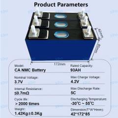 CATL 93Ah 3.7V NMC Prismatic Rechargeable Lithium Ion Battery