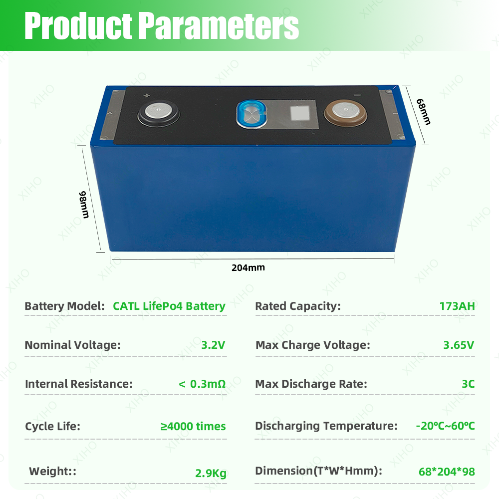 XIHO CATL 4000 Cycles 173Ah Lithium Iron Phosphate Batteries 3.2v Lifepo4 Prismatic Battery Cell