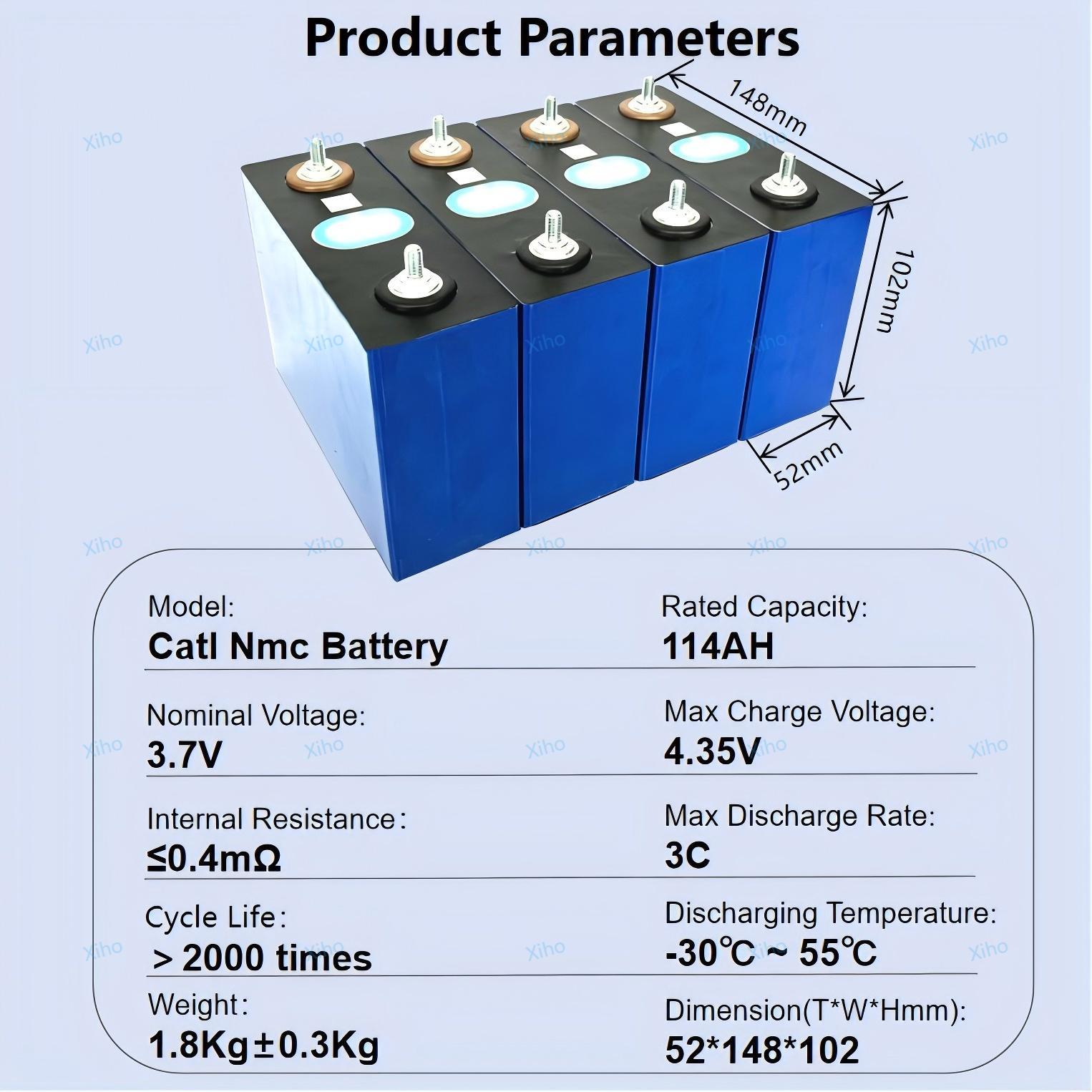 CATL 114Ah 3.7V NMC Prismatic Rechargeable Lithium Ion Battery