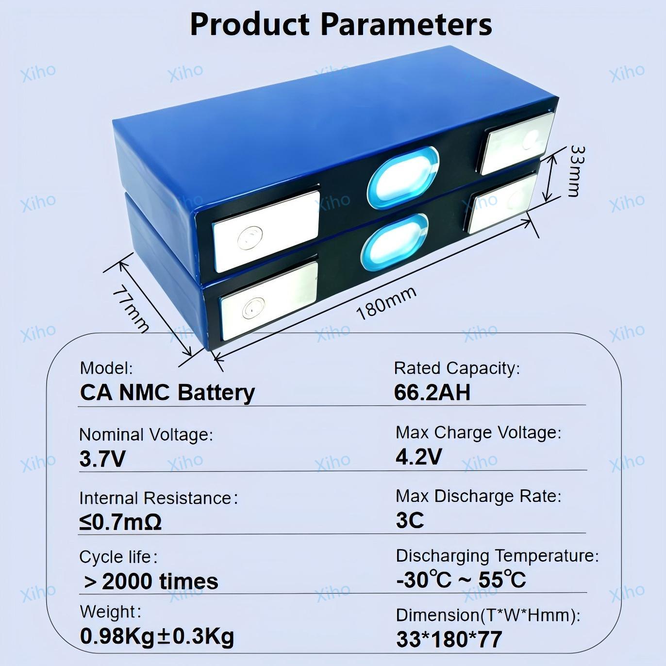 CATL 66.2Ah 3.7V NMC Prismatic Rechargeable Lithium Ion Battery