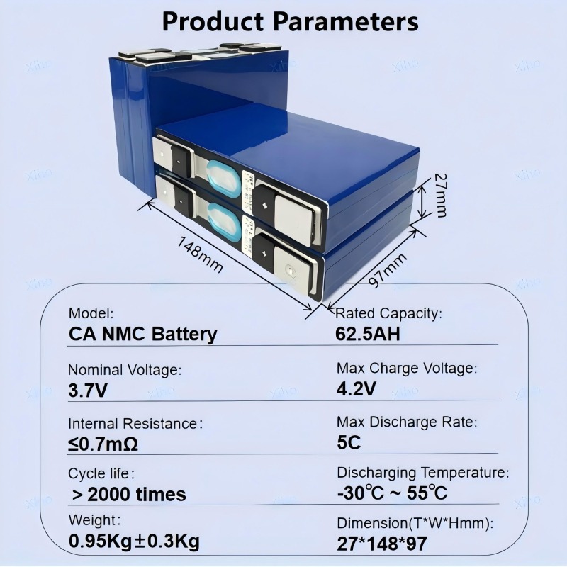 CATL 62.5Ah 3.7V NMC Prismatic Rechargeable Lithium Ion Battery