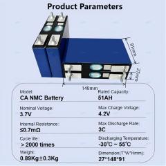 XIHO CATL 3.7V 51Ah Grade A NMC Prismatic Battery Cell