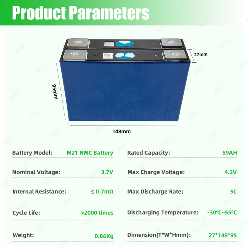 XIHO EVE M21 3.7V 59Ah NMC Prismatic Battery Cell 5C High Discharge Rate