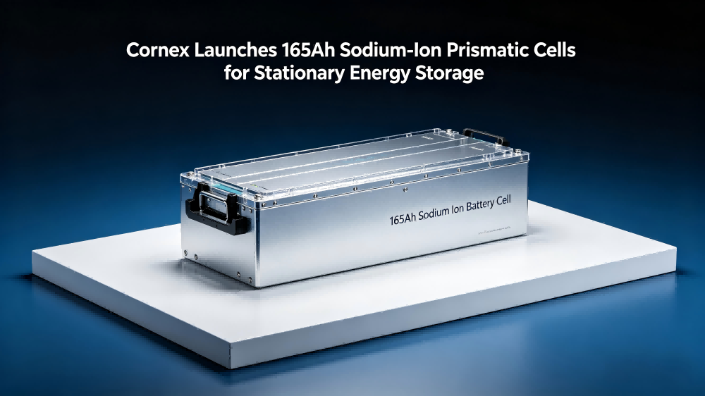 Cornex Unveils 165Ah Sodium-Ion Prismatic Cells &amp; Commences 588Ah LFP Mass Production