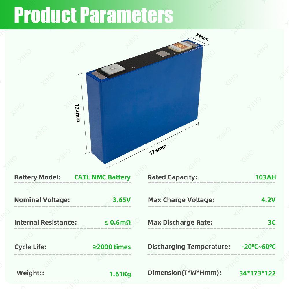 XIHO CATL 3.7V 103.2AH Nmc Prismatic Battery Cell
